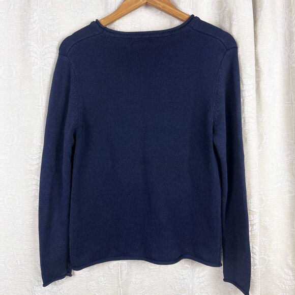 Kiel James Patrick Old Salt cotton knit sweater blue rollneck jumper nautical XS - Picture 5 of 8
